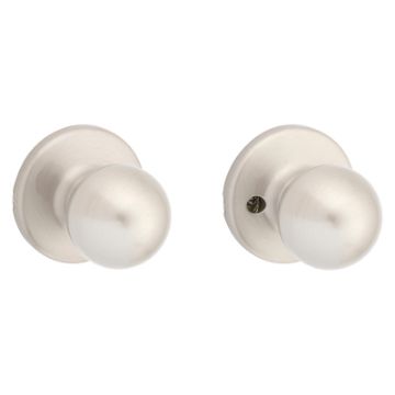 Kwikset 200P 15CP Passage Door Lockset, Knob Handle, Zinc, Satin Nickel, 2-3/8 to 2-3/4 in Backset,