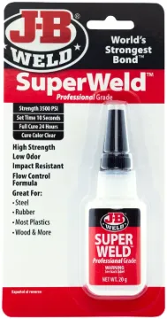 J-B WELD SuperWeld 33120H Instant Adhesive, Liquid, Clear, 20 g