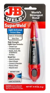 J-B WELD SuperWeld 33301 Instant Adhesive, Liquid, Clear, 5 g