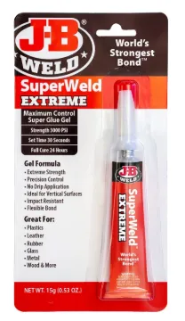 J-B WELD SuperWeld 33400 Instant Adhesive, Gel, Clear, 15 g