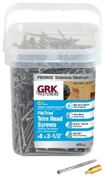 GRK Fasteners 61730 Finishing Screw, #8 Thread, 2-1/2 in L, W-Cut Thread, Trim Head, Star Drive, 305