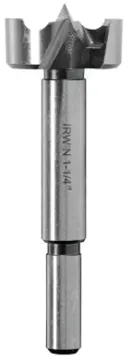 IRWIN 1966933/42922 Forstner Bit, 1-3/8 in Dia, 3-1/2 in OAL, 1-Flute, 3/8 in Dia Shank, Reduced Sha