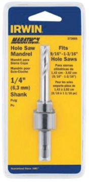 IRWIN 373002 Mandrel Hole Saw Arbor, 1/2 in Shank, Hex Shank