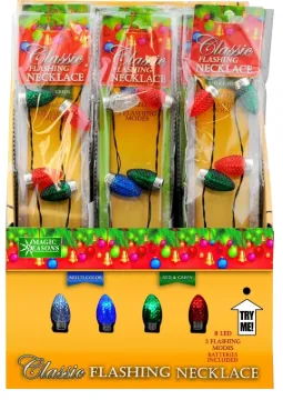 Hometown Holidays 25111 Necklace Flashing Classic Bulb, Multi-Color