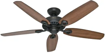 Hunter Builder Elite Series 53242 Ceiling Fan, 5-Blade, Brazilian Cherry/Harvest Mahogany Blade, 52