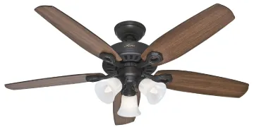 Hunter 53238 Ceiling Fan, 5-Blade, Brazilian Cherry/Harvest Mahogany Blade, 52 in Sweep, Fiberboard