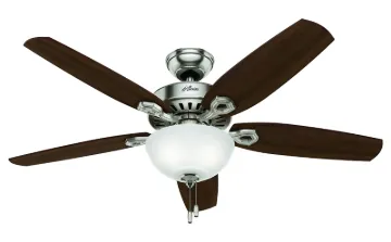 Hunter 53090 Ceiling Fan, 5-Blade, Brazilian Cherry/Stained Oak Blade, 52 in Sweep, 3-Speed, With Li