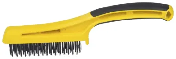 HYDE 46802 Wire Brush, 4-3/4 in L Brush, 3/4 in W Brush, Carbon Steel Bristle, Black Bristle, Shoe H