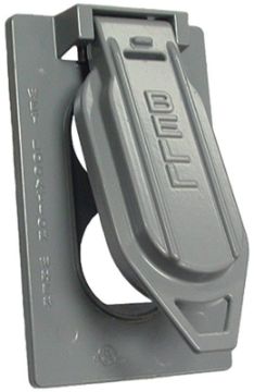 HUBBELL 5146-5 Cover, 4-9/16 in L, 2-13/16 in W, Aluminum, Gray, Powder-Coated