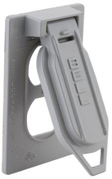 HUBBELL 5146-0 Cover, 4-9/16 in L, 2-13/16 in W, Aluminum, Gray, Powder-Coated