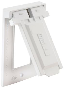 HUBBELL 5103-1 Cover, 4-9/16 in L, 2-13/16 in W, Metal, White, Powder-Coated
