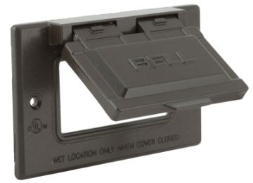 HUBBELL 5101-2 Cover, 2-13/16 in L, 4-9/16 in W, Metal, Bronze, Powder-Coated