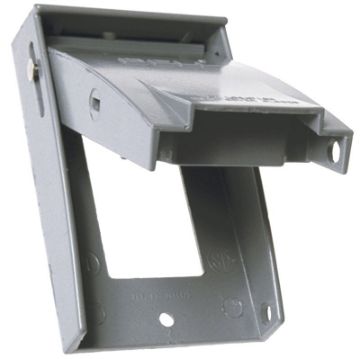 HUBBELL 5028-5 Cover, 4-1/2 in L, 2-3/4 in W, Metal, Gray, Powder-Coated