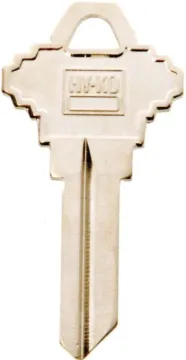 HY-KO 11010SC8 Key Blank, Brass, Nickel, For: Schlage Cabinet, House Locks and Padlocks