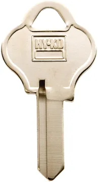HY-KO 11010PA1 Key Blank, Brass, Nickel, For: Pado Cabinet, House Locks and Padlocks