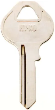 HY-KO 11010M4 Key Blank, Brass, Nickel, For: Master Cabinet, House Locks and Padlocks