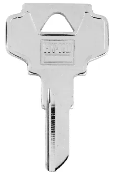 HY-KO 11010IN26 Key Blank, Brass, Nickel-Plated, For: Independent/Ilco IN26 Door Locks