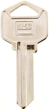 HY-KO 11010EZ1 Key Blank, Brass, Nickel, For: LSDA Cabinet, House Locks and Padlocks