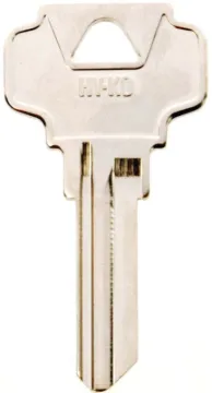 HY-KO 11010DE6 Key Blank, Brass, Nickel, For: Dexter Cabinet, House Locks and Padlocks