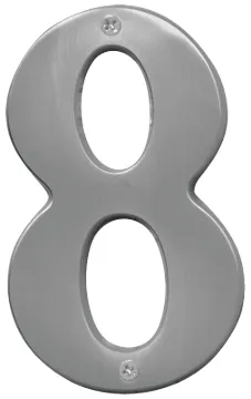 HY-KO Prestige Series BR-51SN/8 House Number, Character: 8, 5 in H Character, Nickel Character, Soli