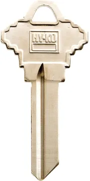 HY-KO 11010SC4 Key Blank, Brass, Nickel, For: Schlage Cabinet, House Locks and Padlocks