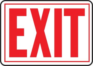 HY-KO SS-2W Sign, Exit, Red Legend, Aluminum, 14 in W x 9-1/4 in H Dimensions