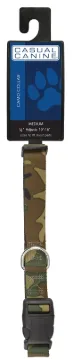 CASUAL CANINE ZA6741 14 43 Dog Collar, D-Ring Link, 14 to 20 in L Collar, 5/8 in W Collar, Nylon, Gr