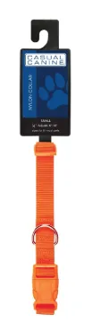 CASUAL CANINE ZM2391 10 69 Dog Collar, Buckle Link, 10 to 16 in L Collar, 5/8 in W Collar, Nylon, Or