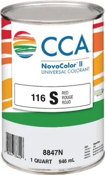 CCA NovoColor II 8847N Universal Colorant, Liquid, Paint, Fast Red, 1 qt