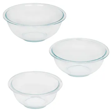 PYREX 6001001 Mixing Bowl Set, Glass, Clear
