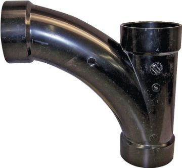 CANPLAS 104303BC Combination Tee Pipe Wye, 3 in, Hub, ABS, Black