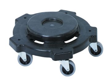 CONTINENTAL COMMERCIAL 3255 Trash Can Dolly, 20 to 55 gal, Polyethylene, Black
