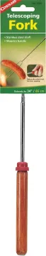 COGHLAN'S 9670 Telescoping Fork, Stainless Steel/Wood, Chrome