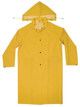 CLC CLIMATE GEAR Series R105M Protective Coat, M, PVC, Yellow, Detachable Collar, Snap Front Closure