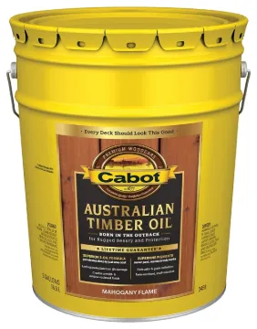 Cabot 3400 Series 140.0003459.008 Australian Timber Oil, Mahogany Flame, Liquid, 5 gal, Pail