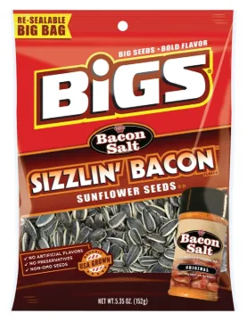 BIGS TFL55003 Sunflower Seed, Sizzlin' Bacon Flavor, 5.35 oz
