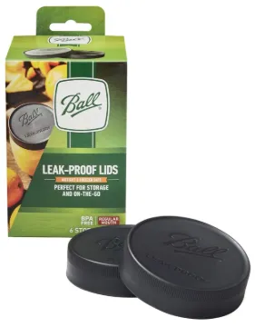Ball 1440010812 Jar Lid, Plastic, Black Cap/Lid