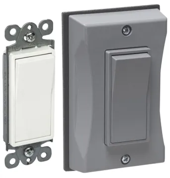 BELL 5122-0 Weatherproof Decorator Switch Cover, 15 A, 120/277 V, Gray