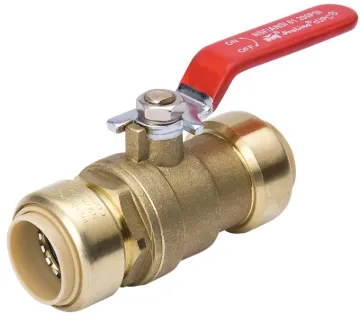 B & K 107-064HC Ball Valve, 3/4 in Connection, Push-Fit, 200 psi Pressure, Manual Actuator, Brass Bo