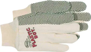 BOSS 5501 General-Purpose Protective Gloves, Men's, L, Straight Thumb, Knit Wrist Cuff, Cotton, Blac