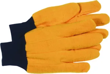 BOSS 4037 Clute-Cut Chore Gloves, L, Straight Thumb, Knit Wrist Cuff, Cotton/Polyester, Yellow