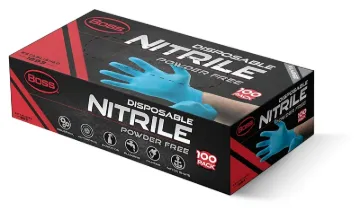 BOSS B21041-XL Disposable Gloves, XL, Nitrile, Powder-Free, Blue