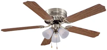 Boston Harbor CF-78049L Ceiling Fan Light Kit, 5-Blade, Antique Brass Housing, 52 in Sweep, MDF Blad
