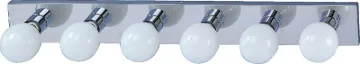 Boston Harbor V5CH06 Vanity Bar Fixture, 100 W, 6-Lamp, G Lamp, Steel Fixture, Chrome Fixture, Chrom