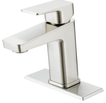 Boston Harbor Lavatory Faucet, 1.2 gpm, 1-Faucet Handle, 1, 3-Faucet Hole, Metal/Plastic, Brushed Ni
