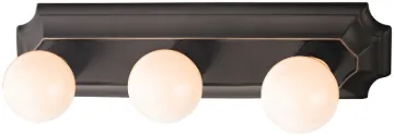 Boston Harbor 045233-VB Vanity Bar Fixture, 100 W, 3-Lamp, G Lamp, Steel Fixture, Venetian Bronze Fi