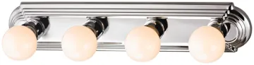 Boston Harbor 046044-CHROME Vanity Bar Fixture, 100 W, 4-Lamp, G Lamp, Steel Fixture, Polished Chrom
