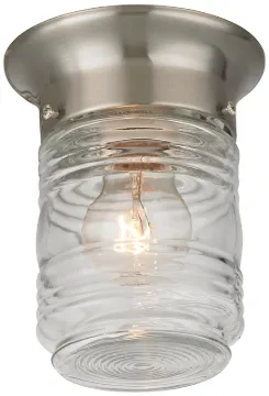Boston Harbor Porch Light, 120 V, 60 W, A19 or CFL Lamp, Steel Fixture, Brushed Nickel