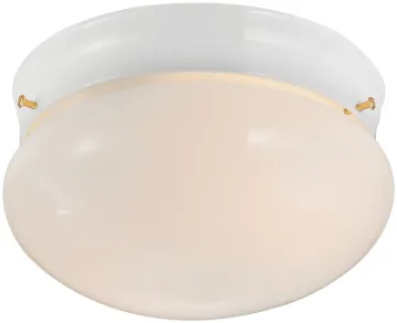 Boston Harbor F14BB02-8005-WH Two Light Round Ceiling Fixture, 120 V, 60 W, 2-Lamp, A19 or CFL Lamp,