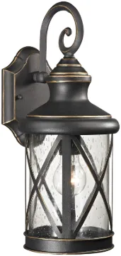 Boston Harbor LT-H04 Single Light Outdoor Wall Lantern, 120 V, 60 W, A19 or CFL Lamp, Steel Fixture